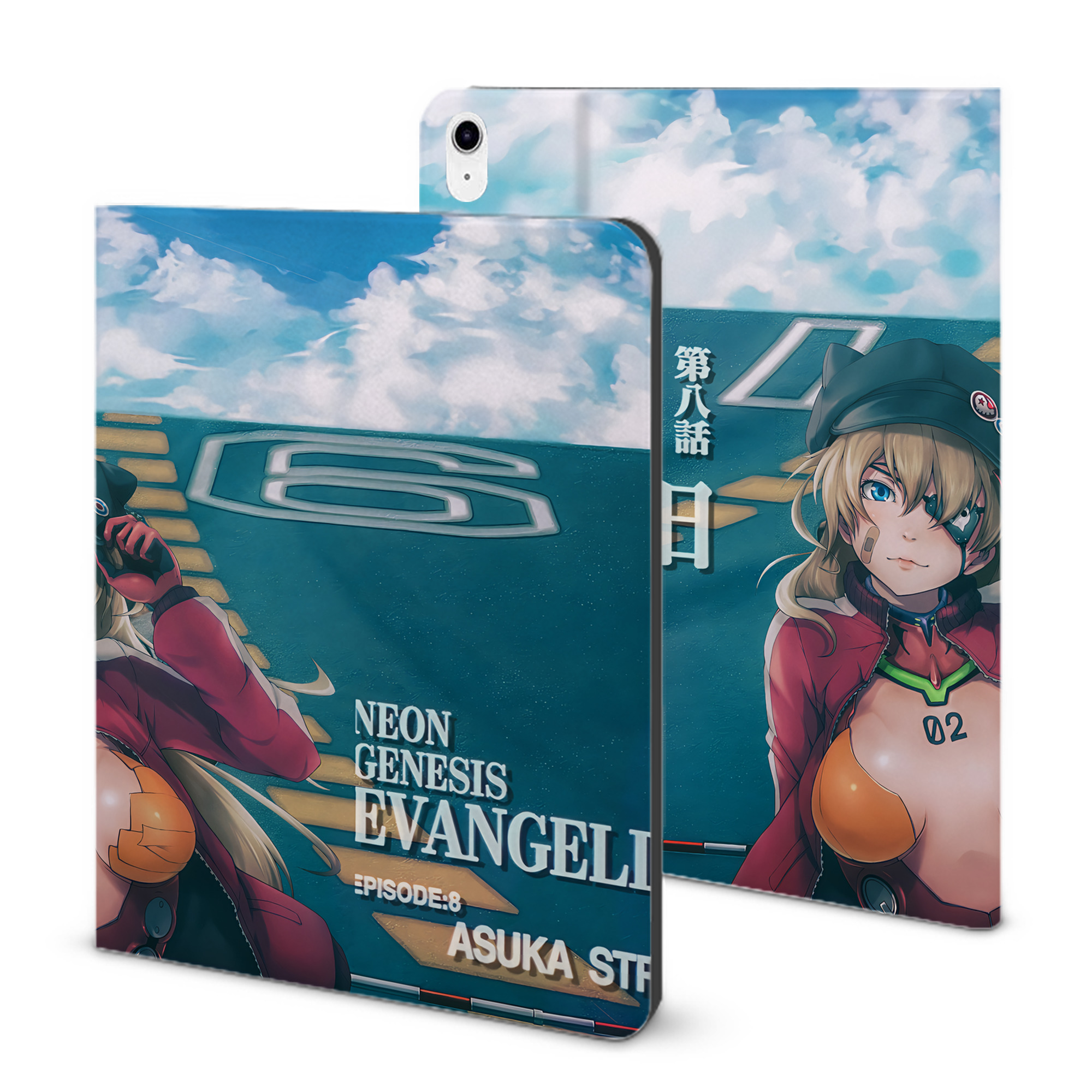（画像用） EVA 新世紀エヴァンゲリオン IPad ケース ブック型 PUレザー TPU 耐衝撃 軽量 薄型 ペン収納なし 全面保護 IPad 各モデル対応